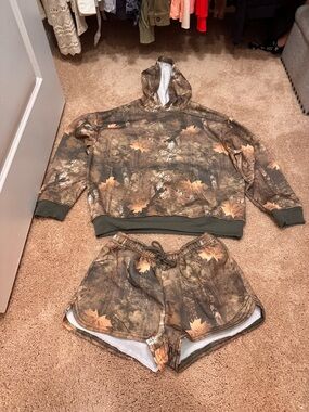 Camo Hoodie & Shorts Set